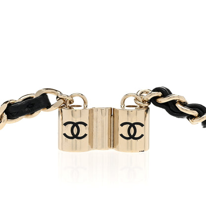 Chanel Metal Lambskin CC AirPods Necklace Gold Black 5 of 7