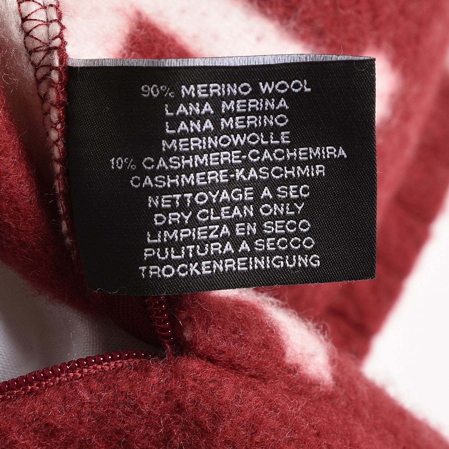 Wool Cashmere Avalon III Pillow PM Ecru Rouge