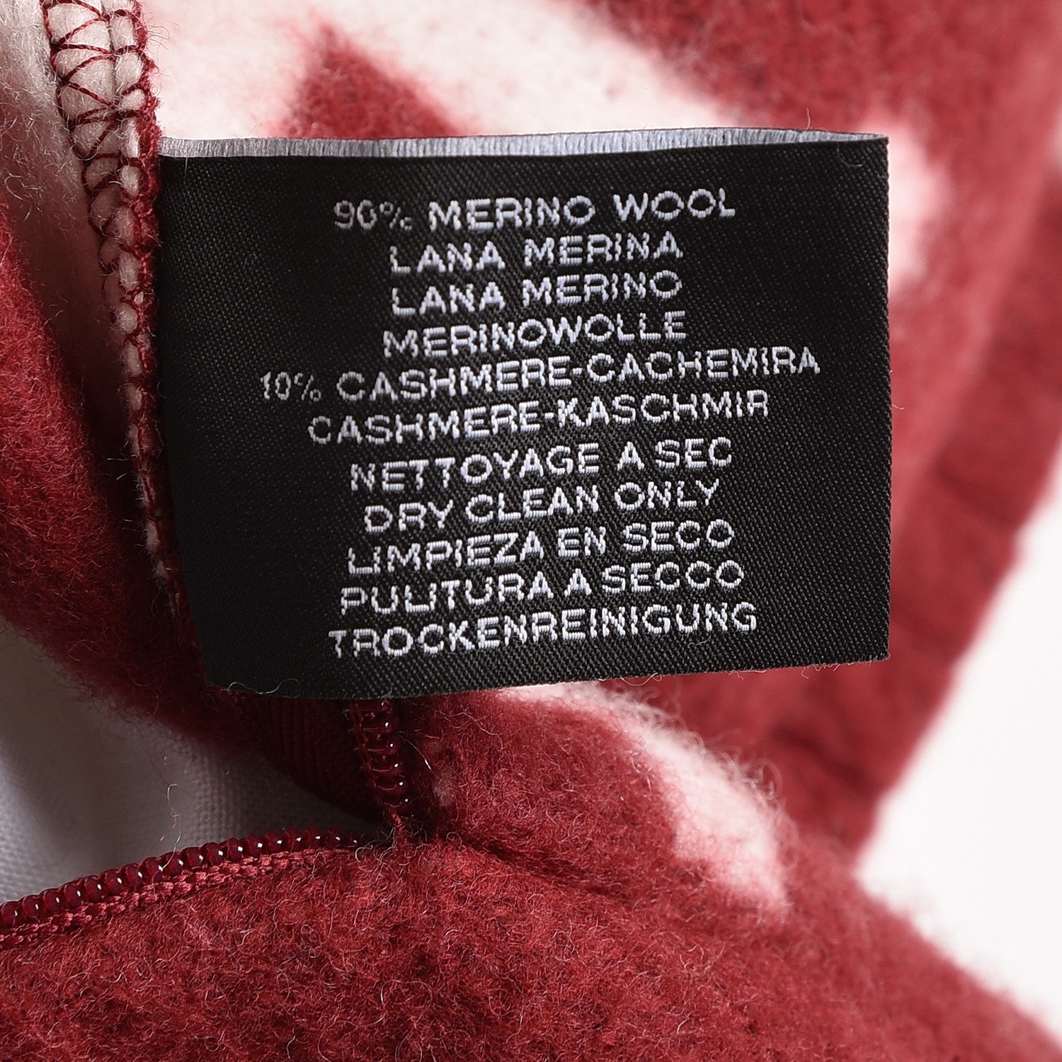 Hermes Wool Cashmere Avalon III Pillow PM Ecru Rouge 6 of 6