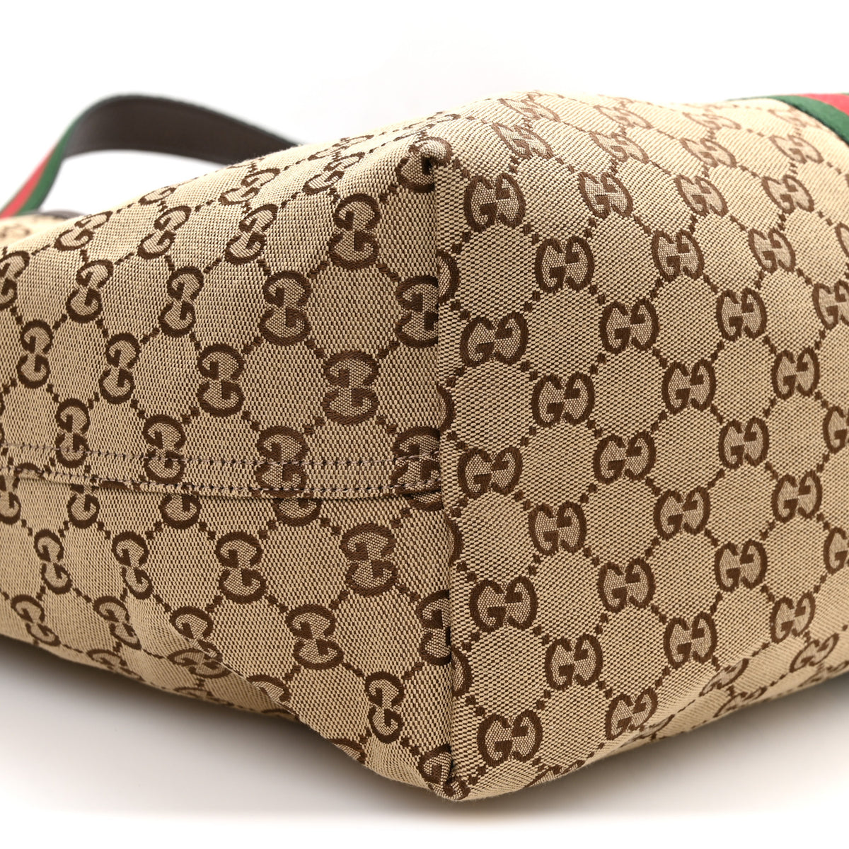 GG Monogram Web Large Giglio Tote Beige Brown