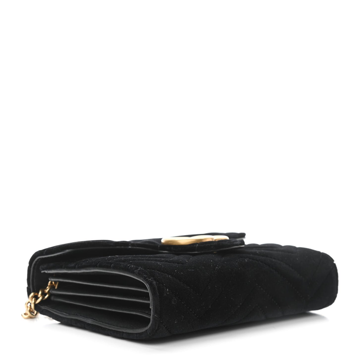Velvet Matelasse GG Marmont Chain Wallet Black