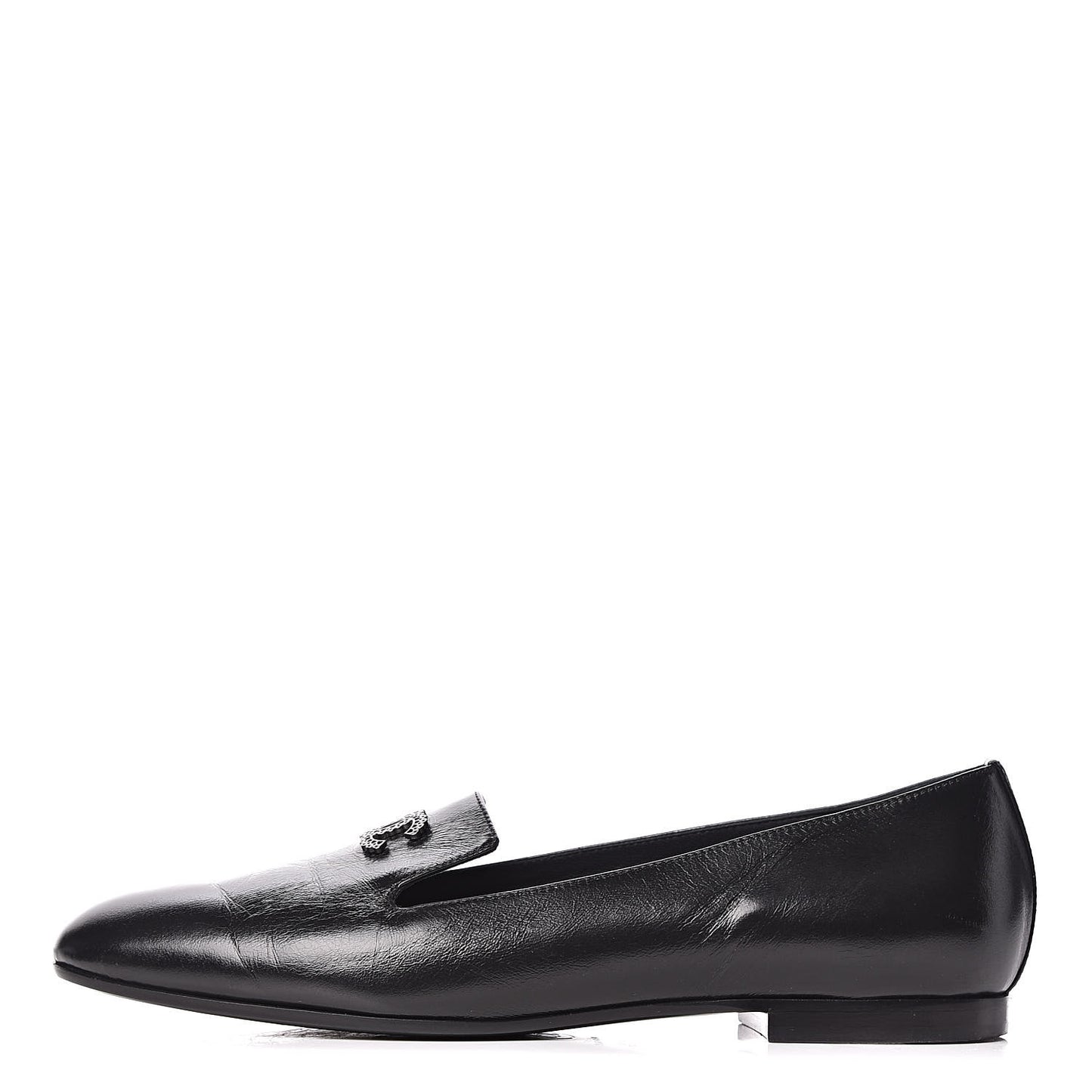 Lambskin CC Mocassin Loafers 37.5 Black