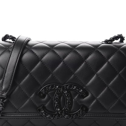Chanel Lambskin Quilted Small CC Filigree Flap Black 8 of 11