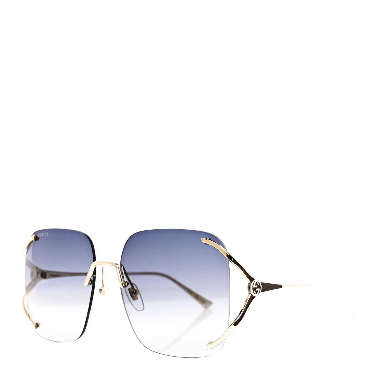 Gucci Oversized Sunglasses GG0646S Gold Black 1 of 8