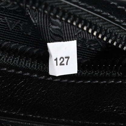Prada Glace Calfskin Studded Crossbody Black 7 of 9