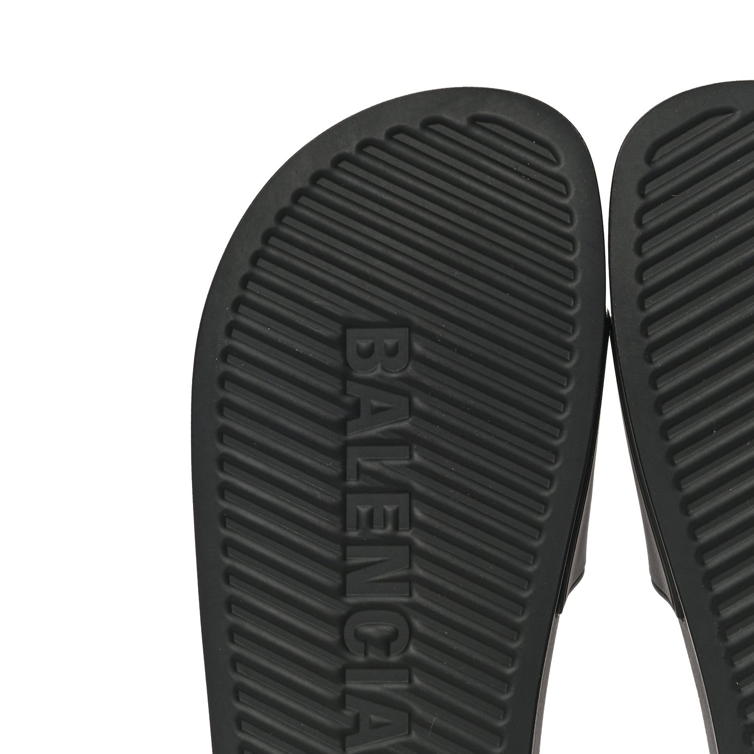 Balenciaga Rubber Womens Logo Pool Slide Sandals 40 Black White 9 of 11