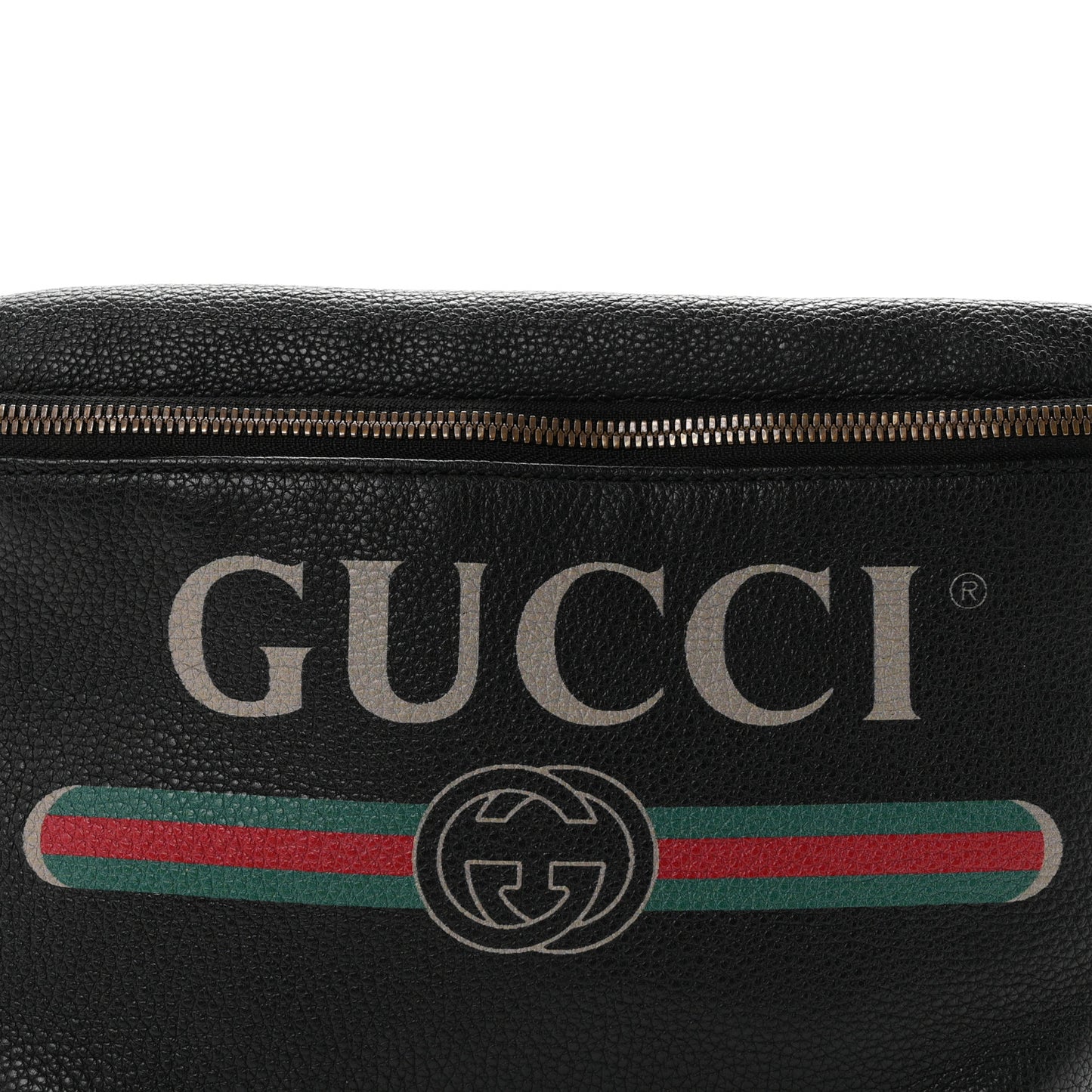 Grained Calfskin Logo Belt Bag Black