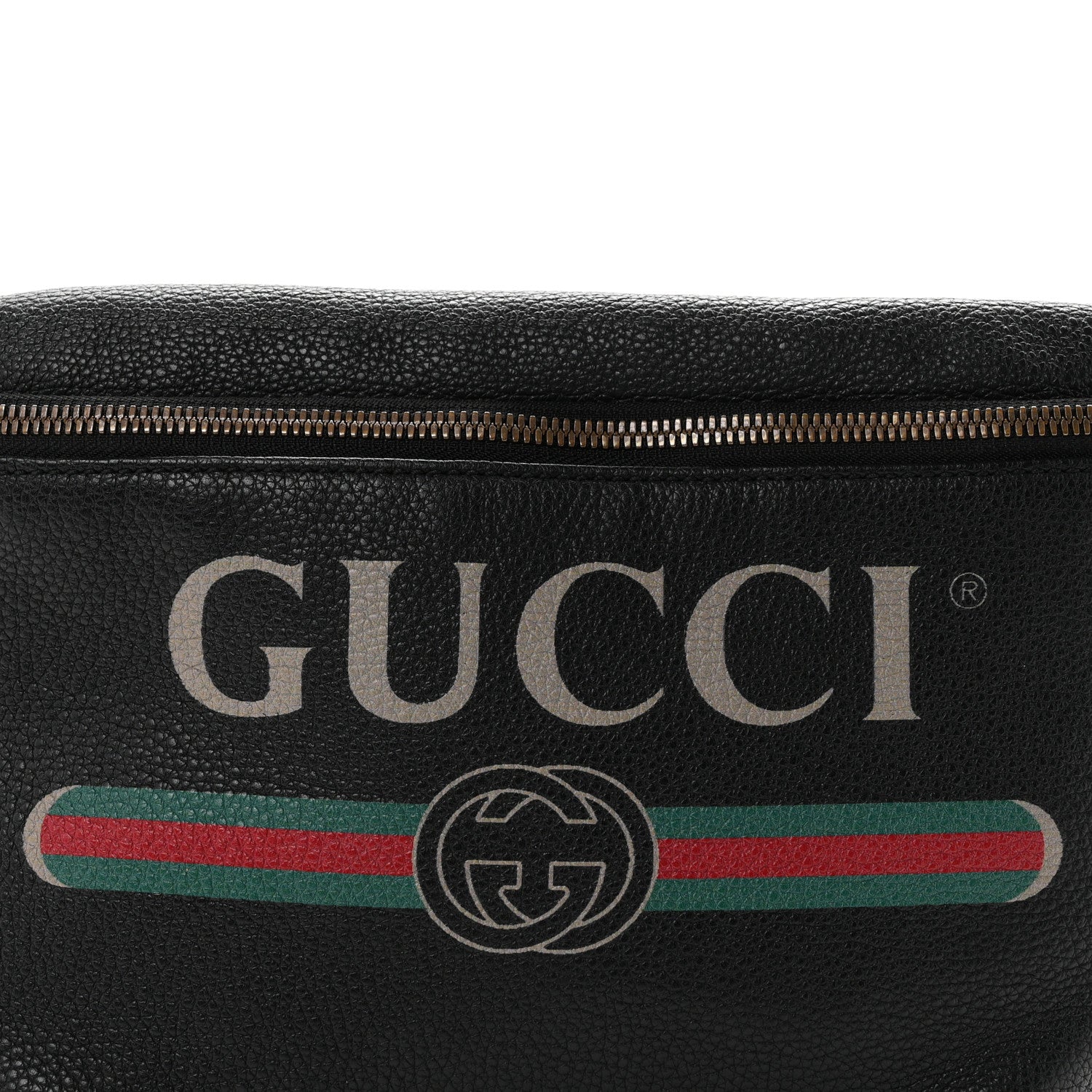 Gucci Grained Calfskin Logo Belt Bag Black 7 of 9