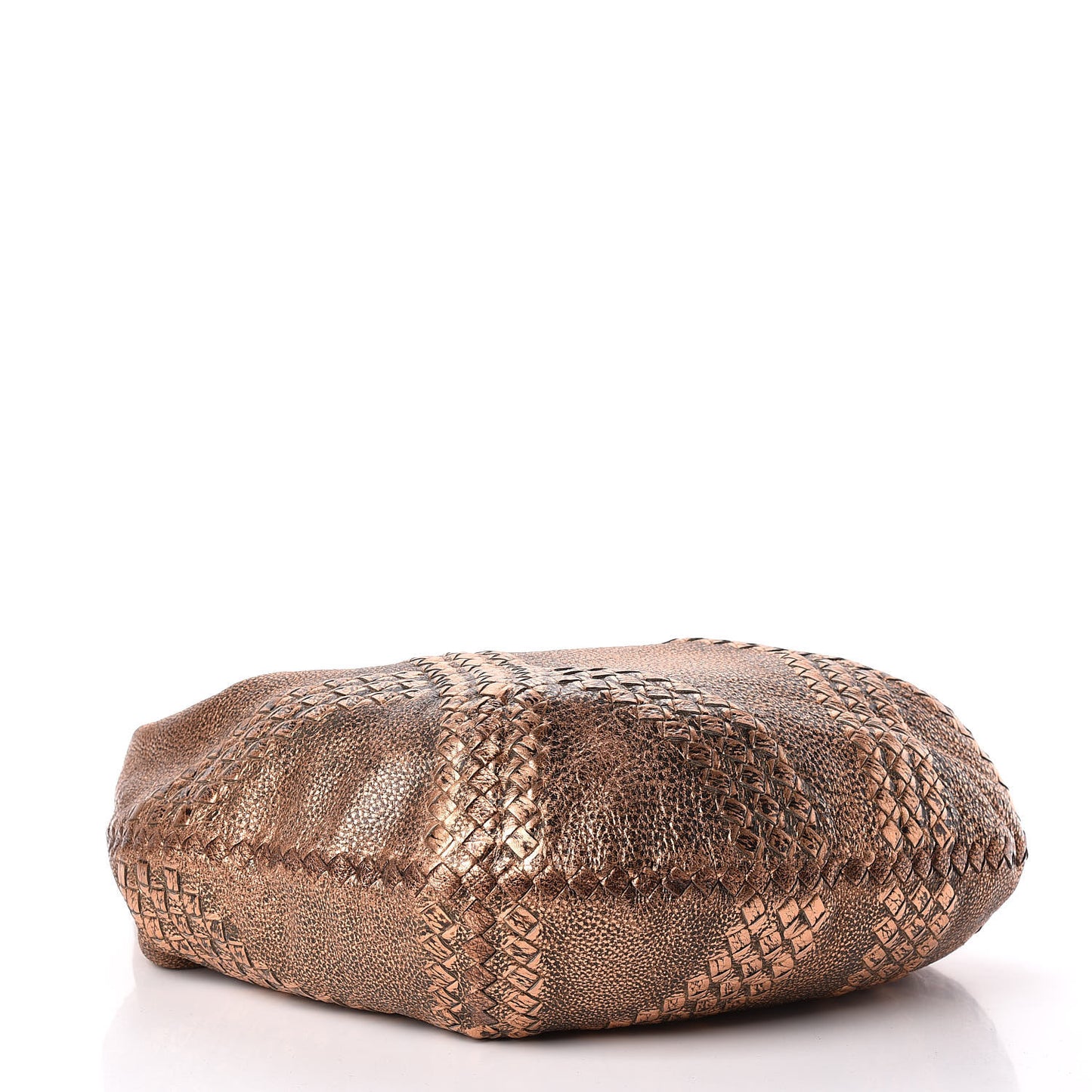 Metallic Cervo Deerskin Large Hobo Rame Ossidato