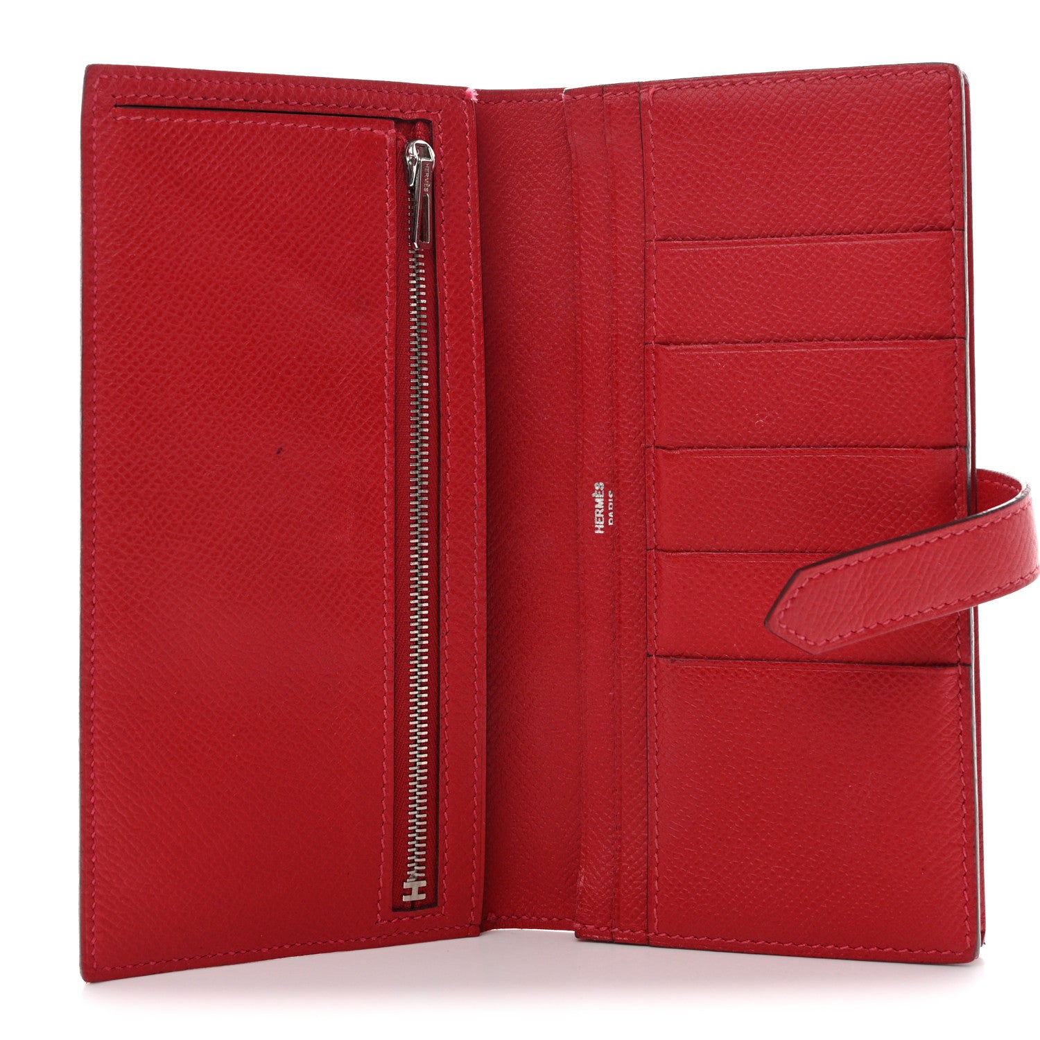 Hermes Epsom Bearn Gusset Wallet Rouge Casaque 5 of 11