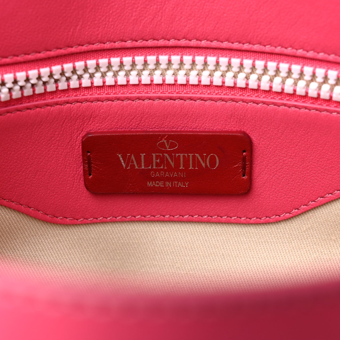 Vitello Colorblock Free Rockstud Top Handle Shoulder Bag Pink Optic White