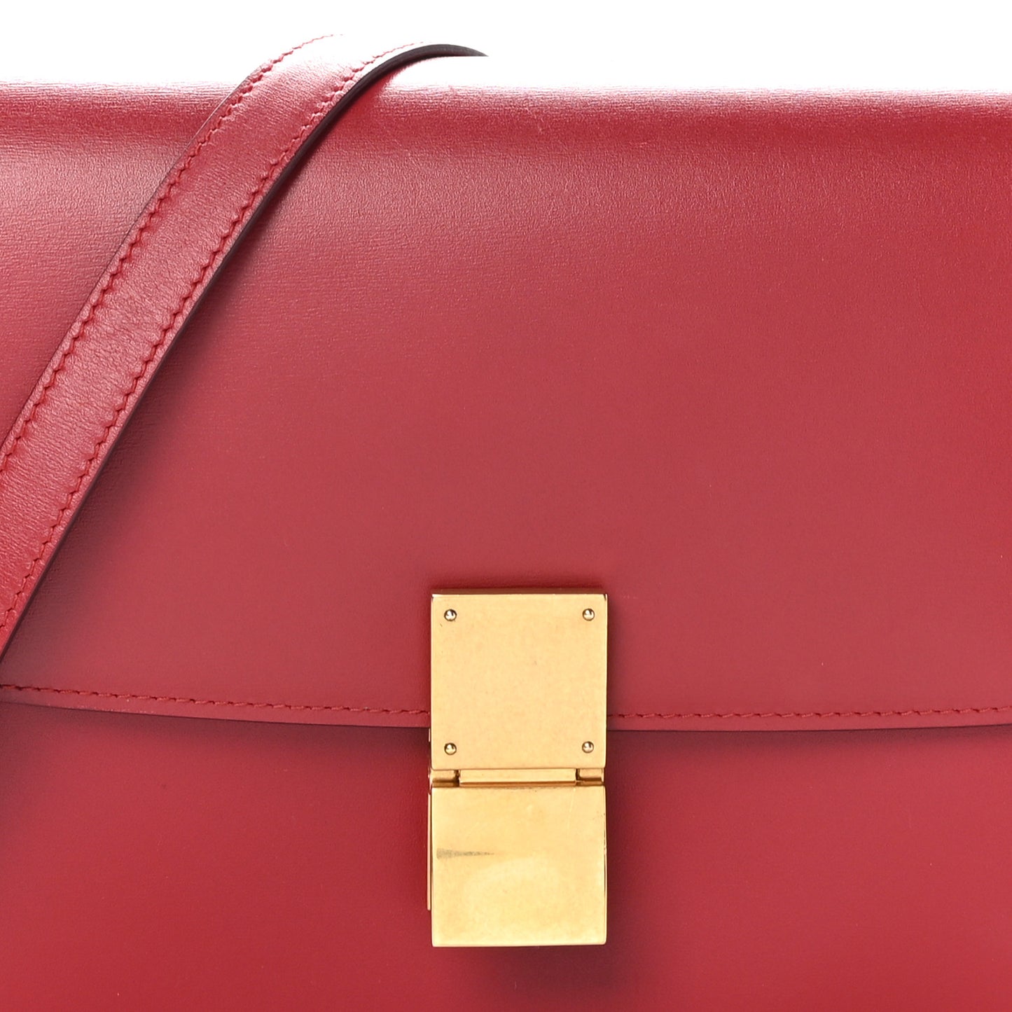 Box Calfskin Medium Classic Box Flap Bag Dark Brick