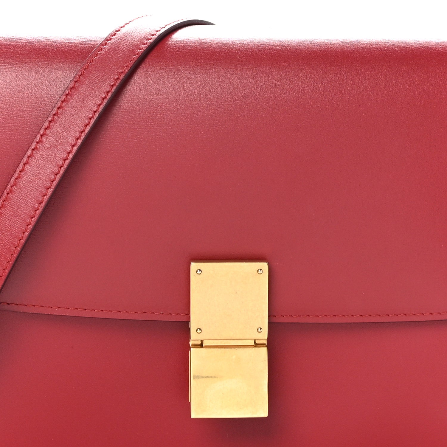 Celine Box Calfskin Medium Classic Box Flap Bag Dark Brick 8 of 11