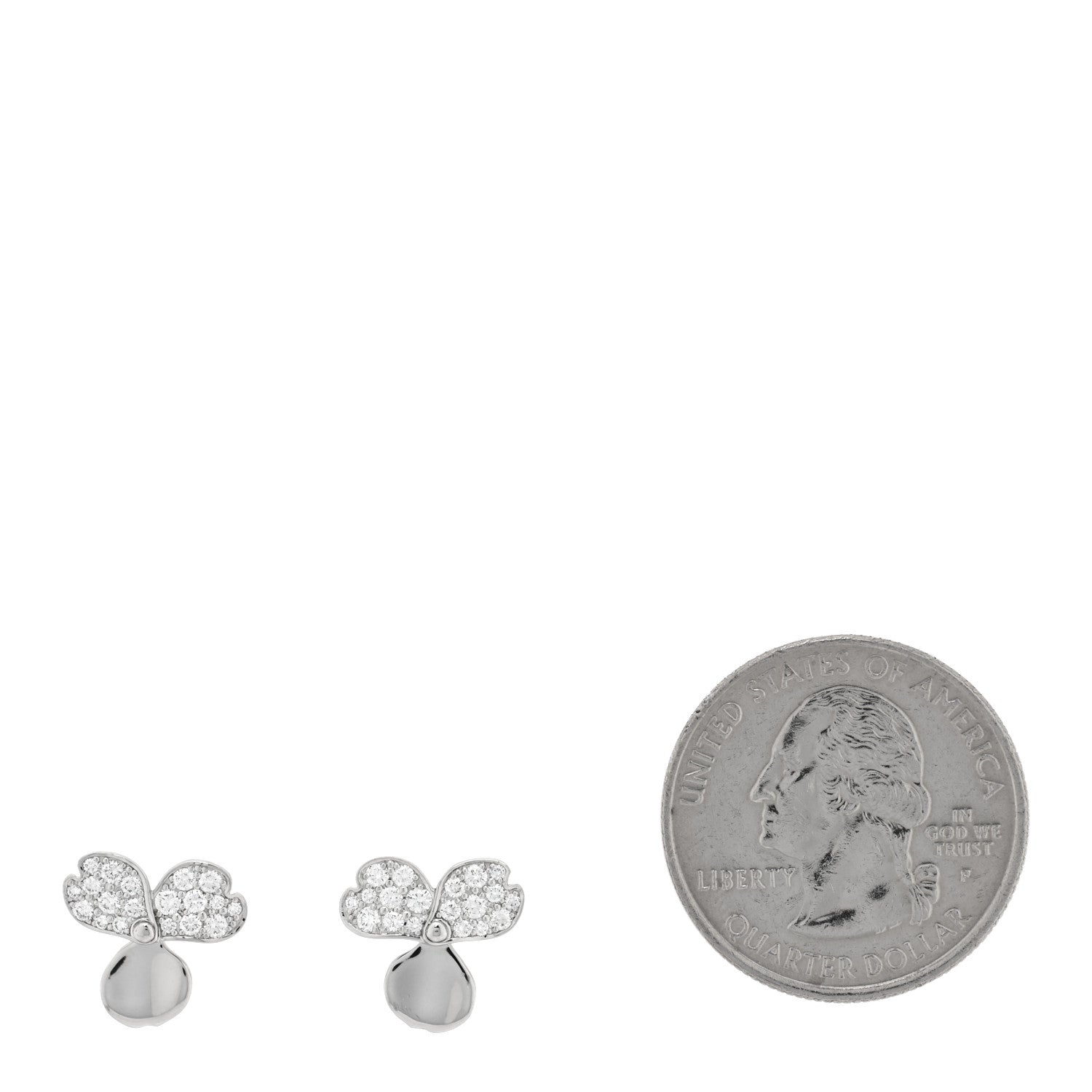 Tiffany Platinum Diamond Paper Flowers Earrings 2 of 5