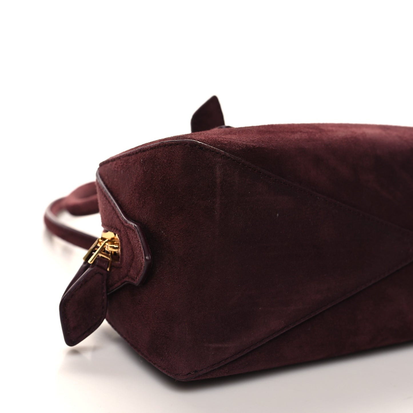 Suede Goatskin Medium Le Teckel Bag Rouge Grenat
