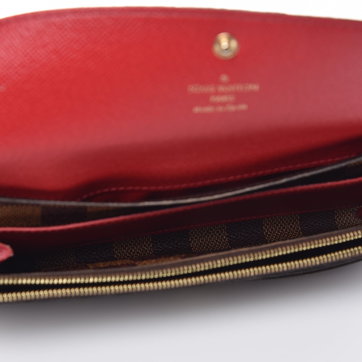 Louis Vuitton Damier Ebene Emilie Wallet Red 7 of 13