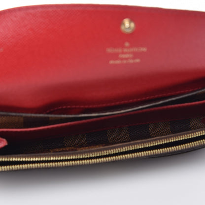 Louis Vuitton Damier Ebene Emilie Wallet Red 7 of 13