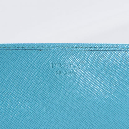 Prada Saffiano Metal Wallet with Chain Turchese 7 of 8