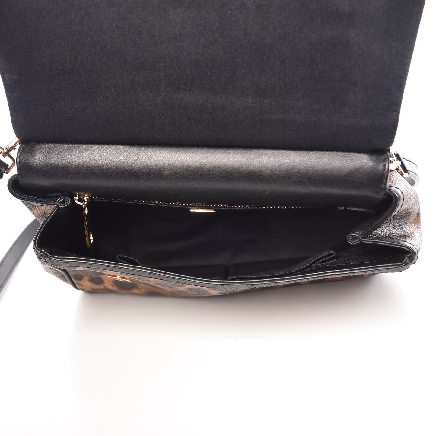 Dauphine Leopard Print Small Miss Sicily Satchel Black