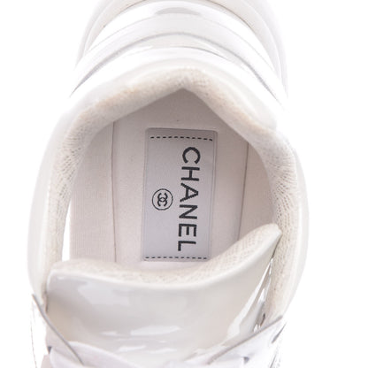 Chanel Calfskin Patent Transparent Womens Sneakers 40 White 7 of 11