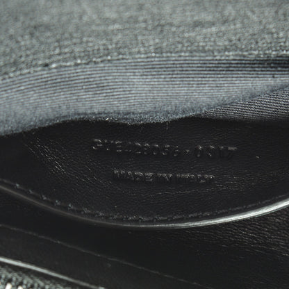 Saint Laurent Sheepskin Matelasse Chevron Monogram Medium College Bag Black 7 of 7