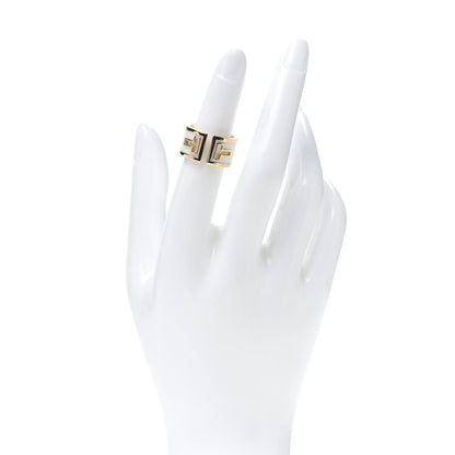 Tiffany 18K Yellow Gold White Ceramic T Cutout Ring 49 5 2 of 5