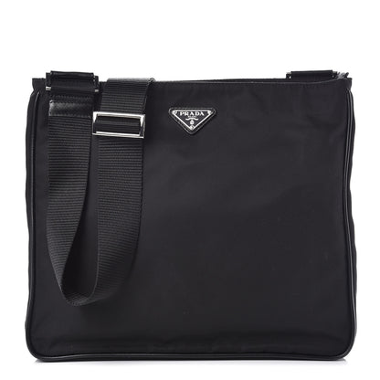 Prada Nylon Flat Messenger Bag Black 1 of 10