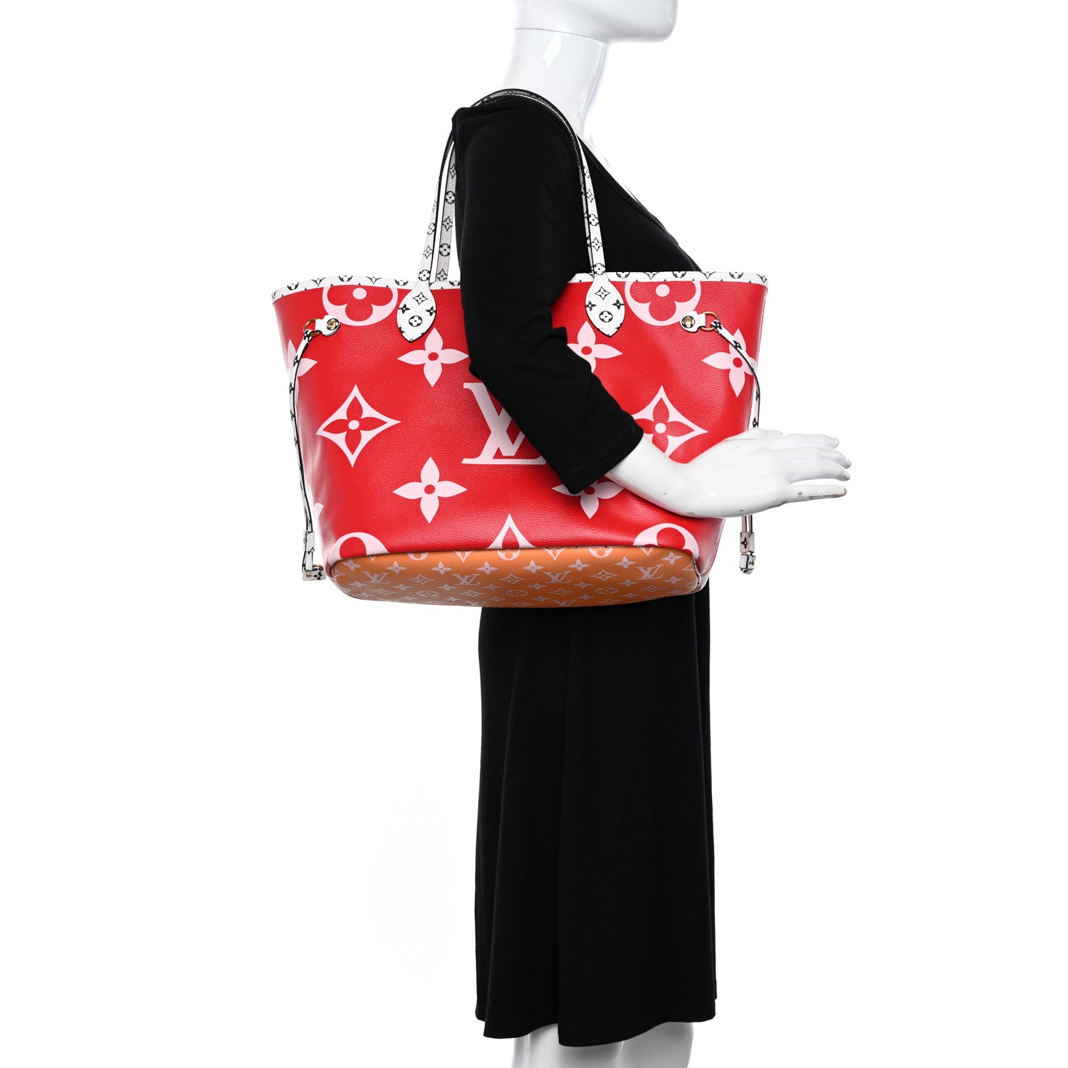 Louis Vuitton Monogram Giant Neverfull MM Rouge 3 of 10