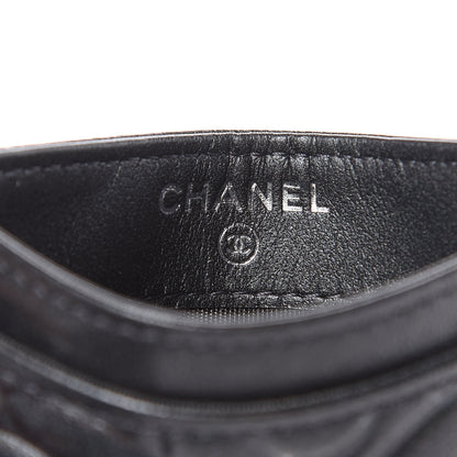 Chanel Goatskin Camellia Embossed Card Holder Grey 7 of 9