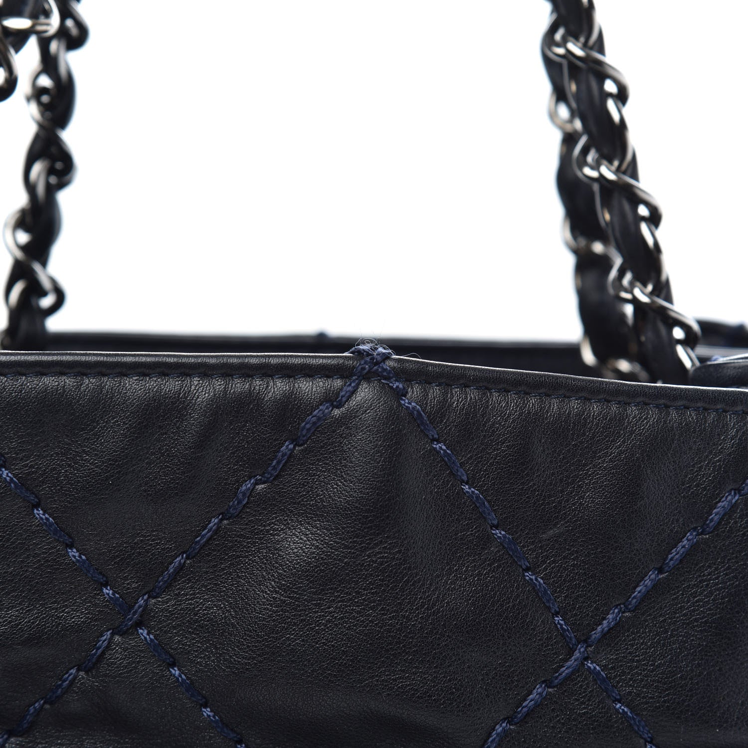 Chanel Lambskin Stitched Expandable Tote Navy 11 of 11