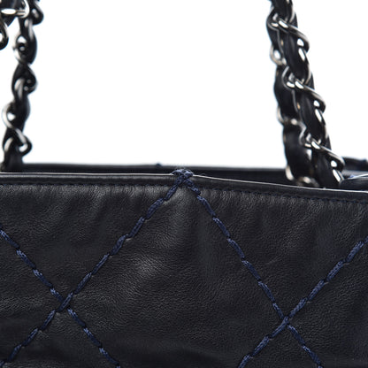 Chanel Lambskin Stitched Expandable Tote Navy 11 of 11
