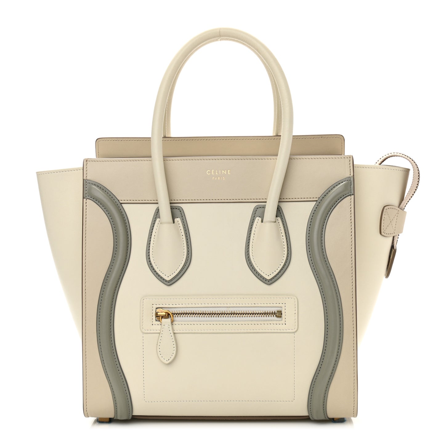 Shiny Smooth Calfskin Micro Tri-Color Luggage Natural
