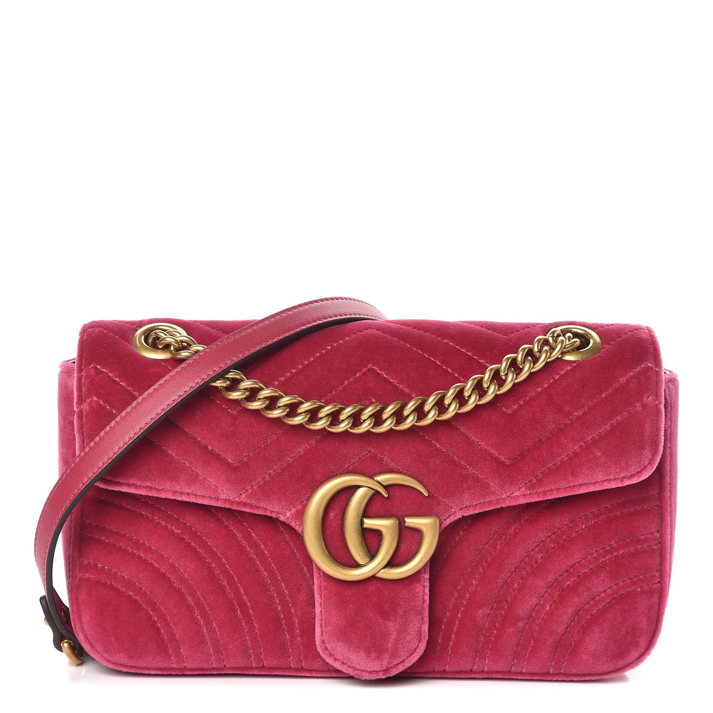 Velvet Matelasse Small GG Marmont Shoulder Bag Light Raspberry Rose