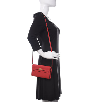 Hermes Epsom Kelly Wallet To Go Rouge Casaque 2 of 10