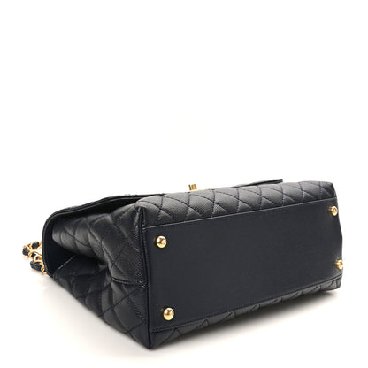 Chanel Caviar Quilted Small Coco Chain Handle Flap Navy Blue 4 of 10