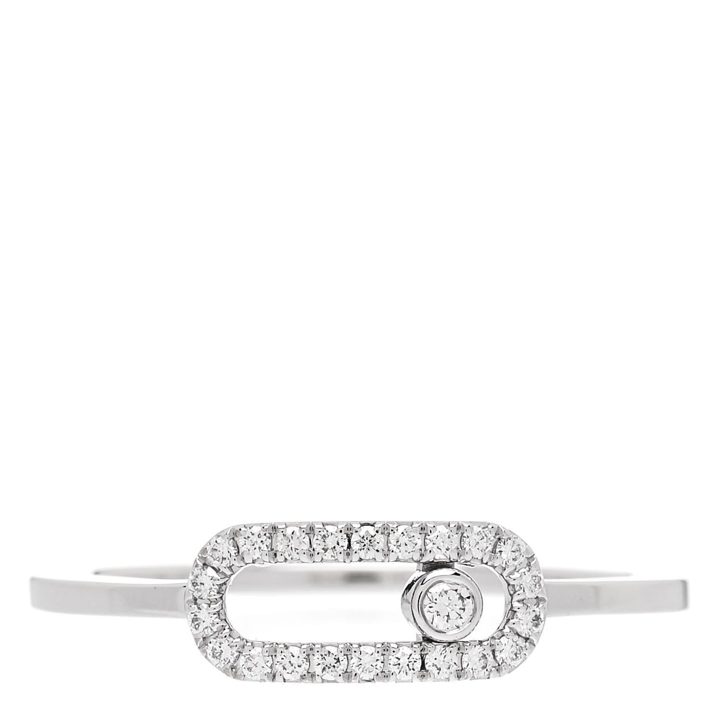 18K White Gold Diamond Move Uno Ring 50 5.25
