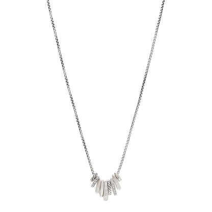 David Yurman Sterling Silver Diamond Stax Rondelle Pendant Necklace 1 of 5