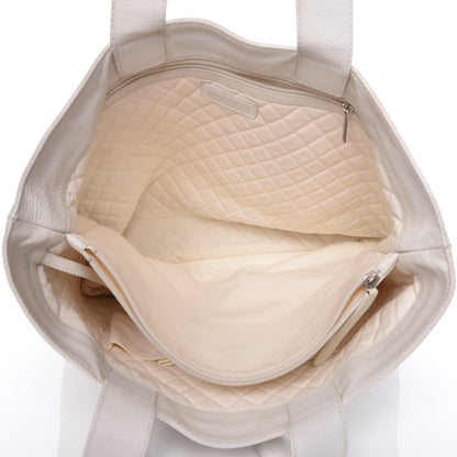Chanel Goatskin Perforated Large CC Tote White 5 of 29