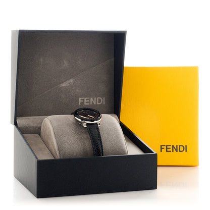 Fendi Stainless Steel Calfskin 28mm Run Away Quartz Watch Black 5 of 5