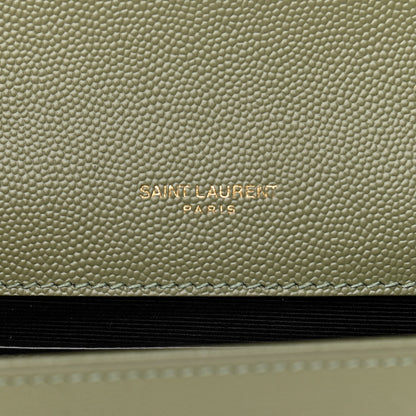 Saint Laurent Grain De Poudre Small Monogram Kate Satchel Light Sage 5 of 9