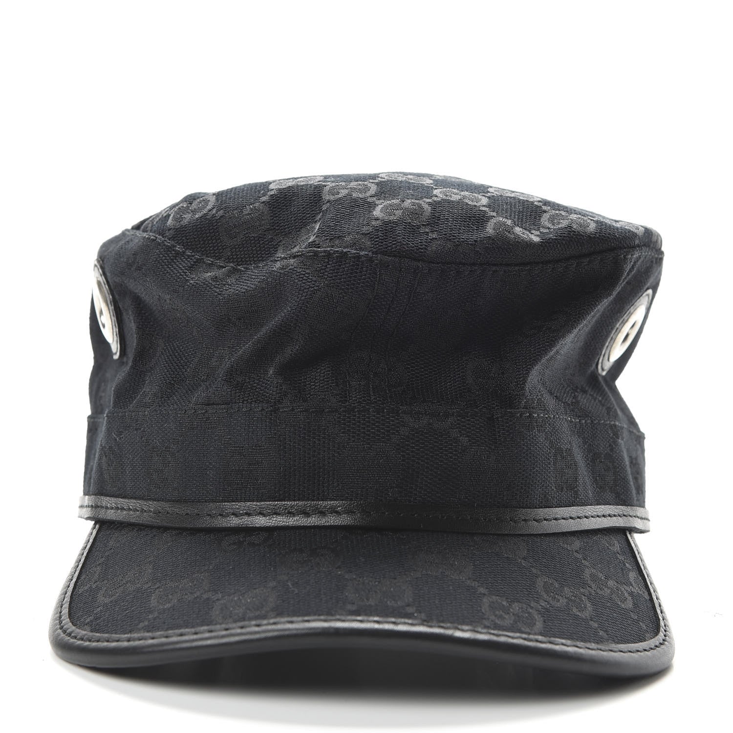 Gucci Monogram Canvas Military Hat XXL Black 3 of 7