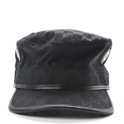 Gucci Monogram Canvas Military Hat XXL Black 3 of 7