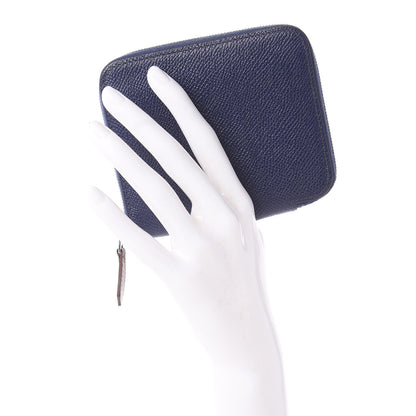 Hermes Epsom Silk'in Compact Wallet Bleu Encre 2 of 8