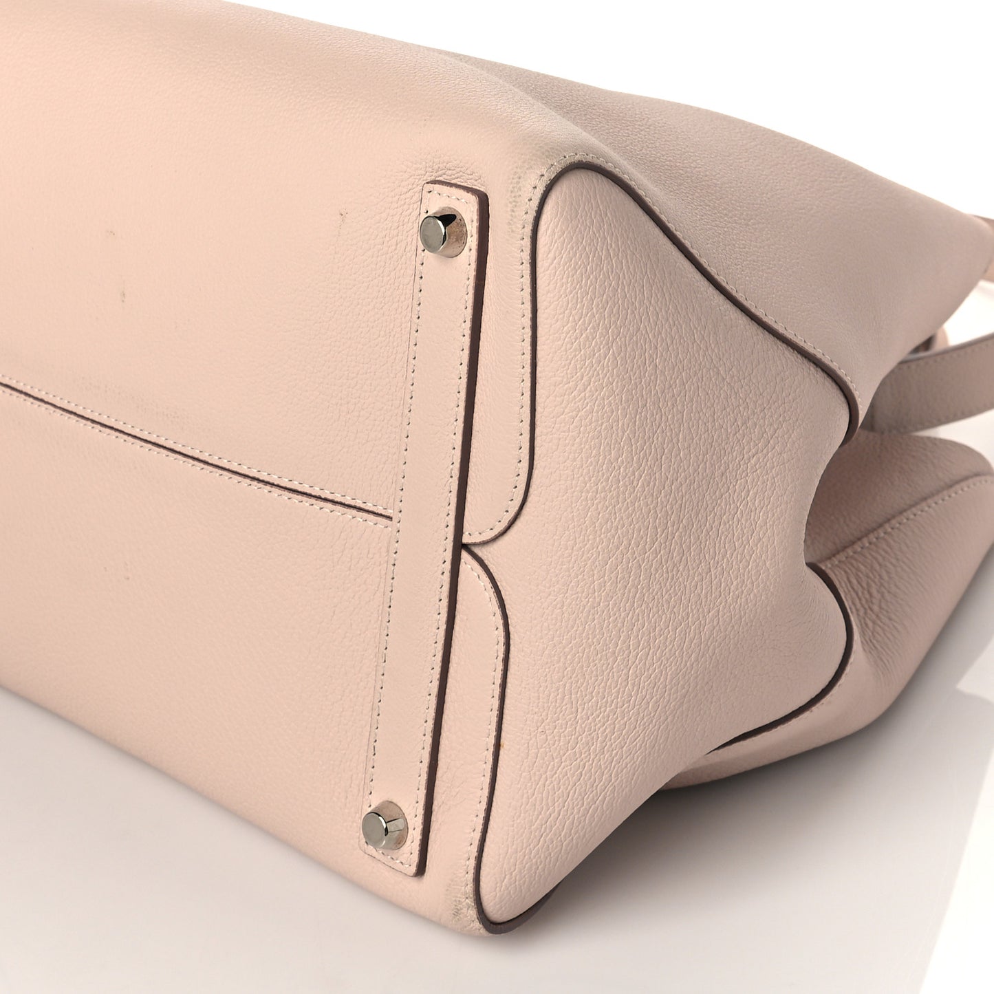 Supple Grained Calfskin Medium Open Bar Tote Rose Poudre