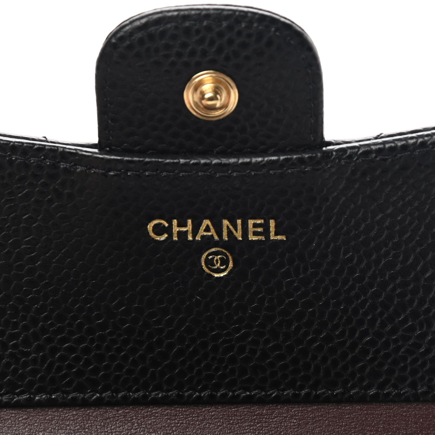 Caviar Quilted Compact Flap Wallet Black