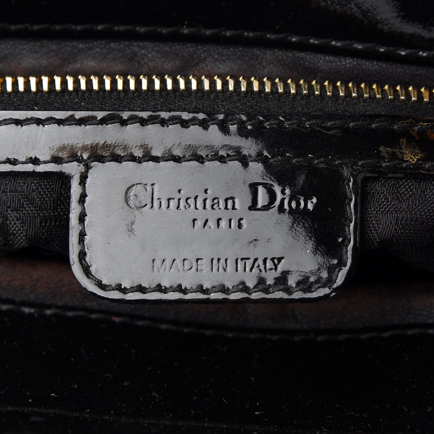 Patent Cannage Large Lady Dior Black
