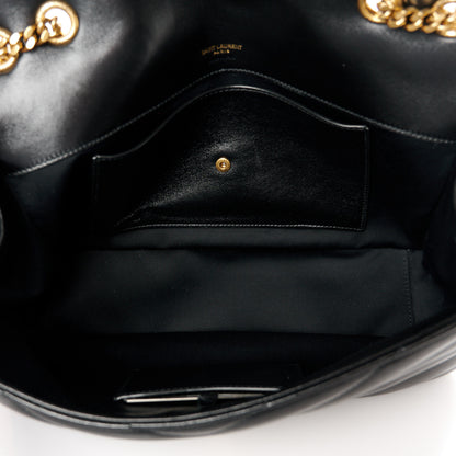 Saint Laurent Lambskin Chevron Quilted Medium Loulou Black 7 of 14