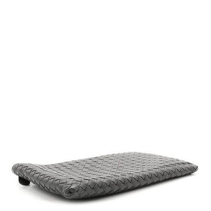 Bottega Veneta Nappa Intrecciato Large Flat Zip Billetto Pouch Light Grey 4 of 7