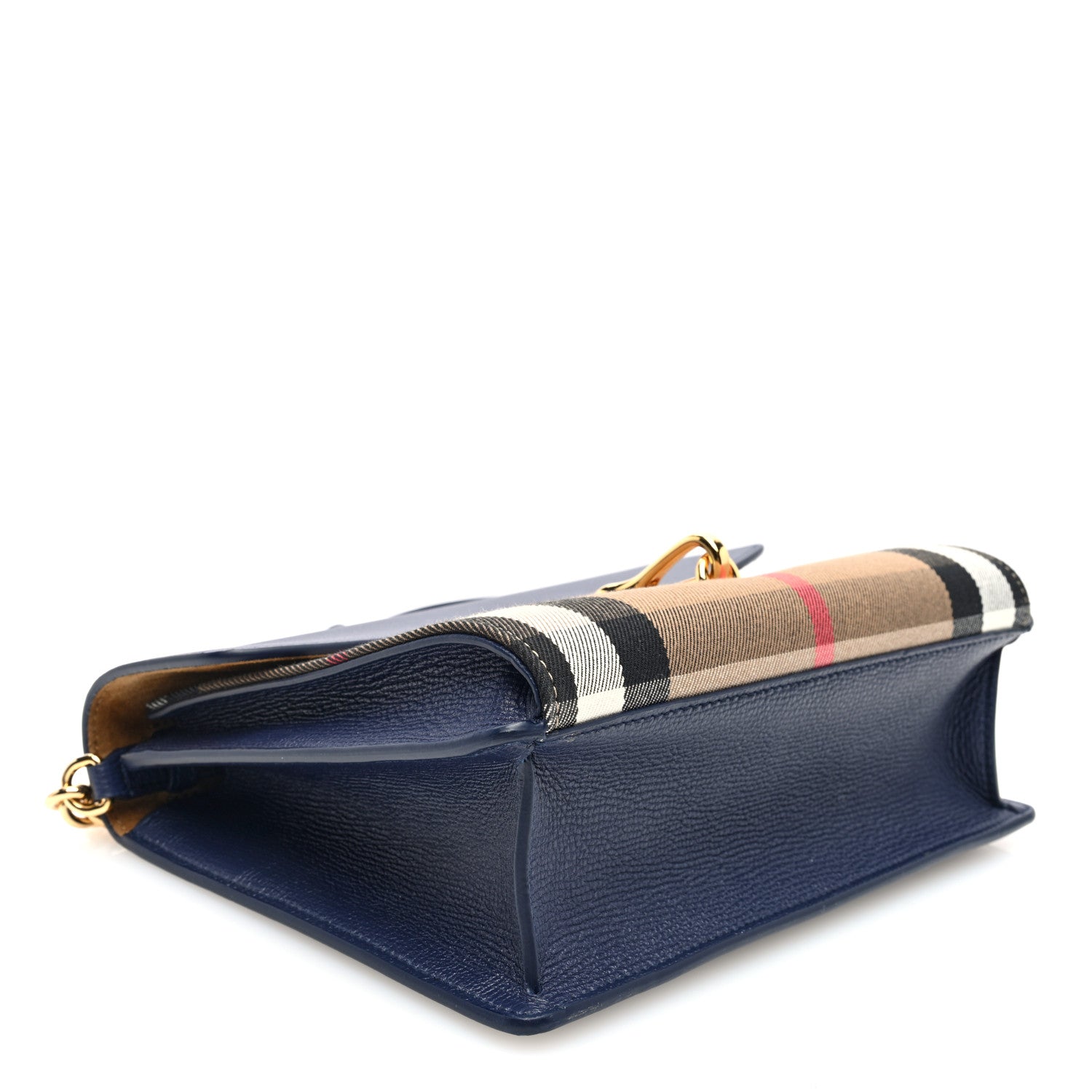Burberry Derby Calfskin House Check Small Macken Crossbody Bag Regency Blue 4 of 9