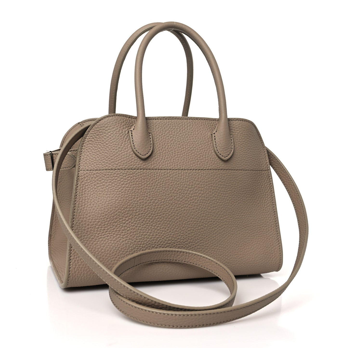 Grained Calfskin Soft Margaux 10 Bag Dark Taupe